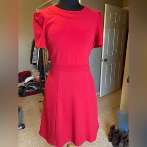 EnRevelry Vibrant Red shortsleeved Mini Dress with pockets, size 4
